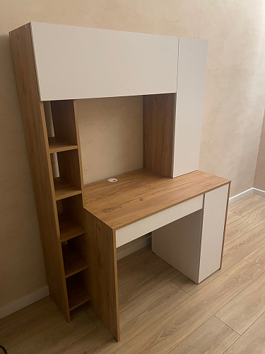 Письменный стол Комфорт 12.71 дуб золотой craft / белая аляска фото покупателя 136