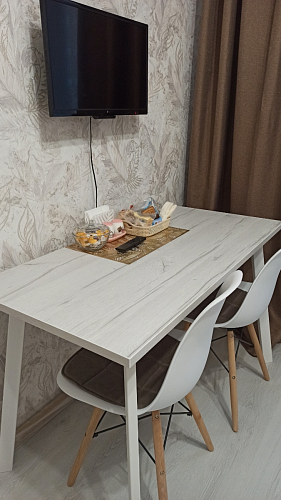 Стол Тринити Лофт 120 32 мм бетон / черный матовый фото покупателя 372