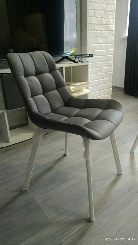 Стул на металлокаркасе Челси бежевый / черный фото покупателя 80