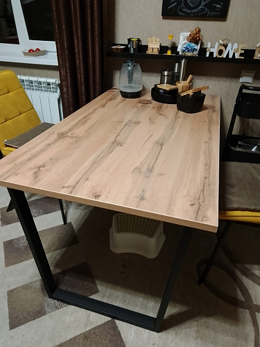 Деревянный стол Лота Лофт 140х80 черный матовый / бетон светлый фото покупателя 495