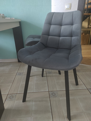 Стул на металлокаркасе Челси бежевый / черный фото покупателя 98