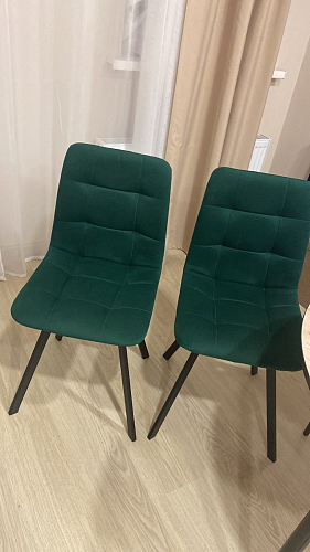 Стул на металлокаркасе Чилли К светло-серый велюр / черный каркас фото покупателя 1371