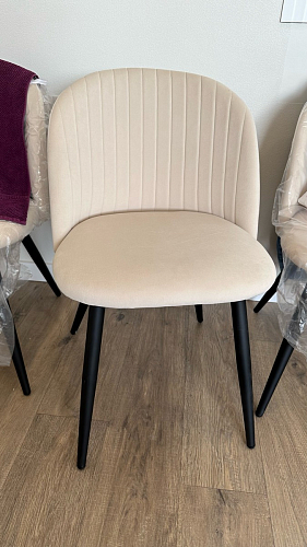 Стул на металлокаркасе Gabi dark beige / black / silver фото покупателя 514