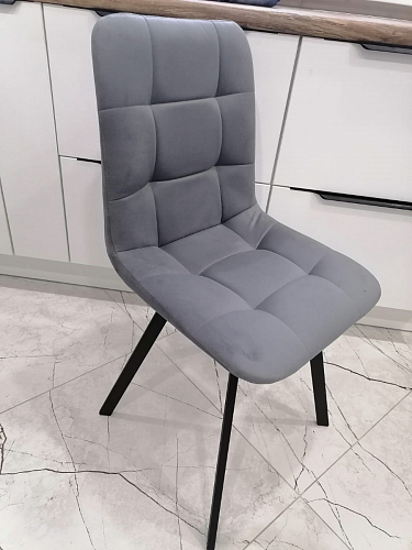 Стул на металлокаркасе Чилли К светло-серый велюр / черный каркас фото покупателя 1173