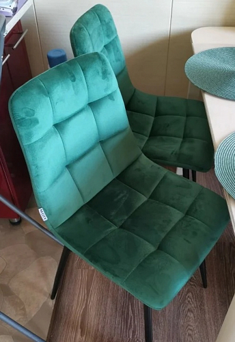 Стул на металлокаркасе Чилли К светло-серый велюр / черный каркас фото покупателя 876