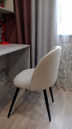 Стул на металлокаркасе Gabi dark beige / black / silver фото покупателя 793