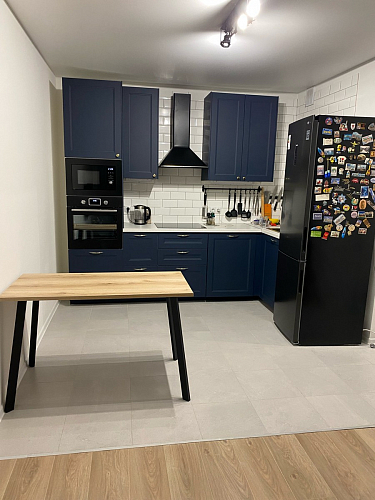 Стол Тринити Лофт 120 32 мм дуб галифакс табако / черный матовый фото покупателя 321