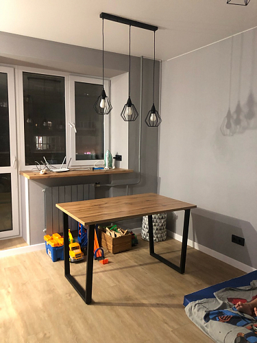 Стол Лота Лофт 120 32 мм бетон / черный матовый фото покупателя 457