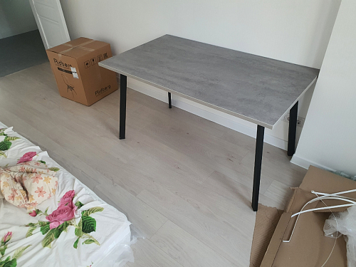 Стол Тринити Лофт 120 32 мм дуб галифакс табако / черный матовый фото покупателя 870