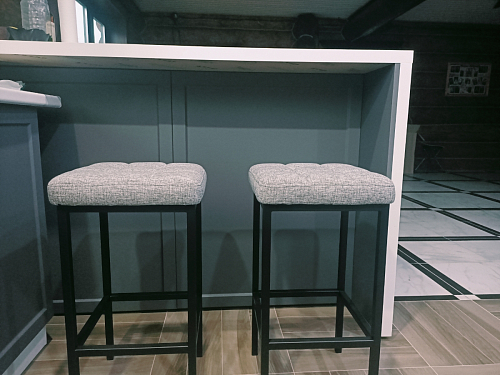 Барный стул Лофт ткань канди грей / черный матовый фото покупателя 28