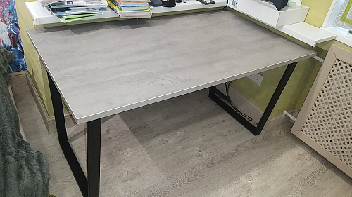 Стол Лота Лофт 140 25 мм черный матовый / бетон фото покупателя 1027