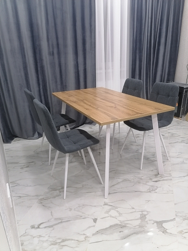 Стол Тринити Лофт 120 32 мм дуб галифакс табако / черный матовый фото покупателя 429