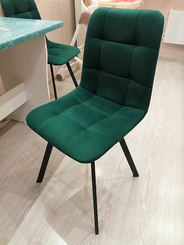 Стул на металлокаркасе Чилли черный / голубой фото покупателя 1064