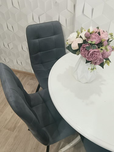 Стул на металлокаркасе Чилли К светло-серый велюр / черный каркас фото покупателя 1029