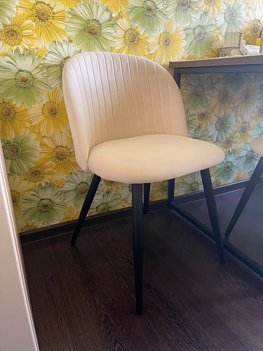 Стул на металлокаркасе Gabi dark beige / black / silver фото покупателя 244