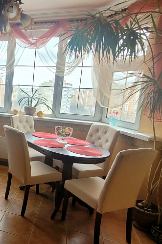 Стул деревянный Menson dark walnut / fabric cream line фото покупателя 1