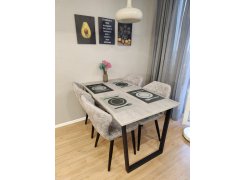 Деревянный стол Лота Лофт 120(160)х75 черный матовый / бетон светлый фото покупателя 932