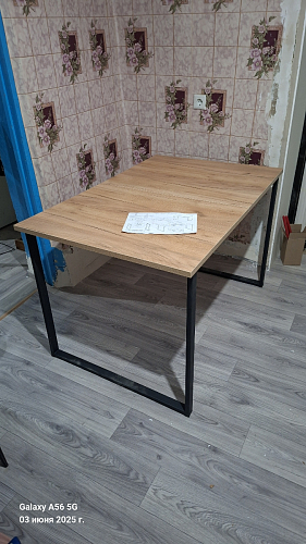 Деревянный стол Лота Лофт 140х80 черный матовый / бетон светлый фото покупателя 774