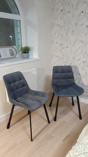 Стул на металлокаркасе Челси К крутящийся бирюзовый / черный фото покупателя 3