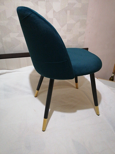 Стул на металлокаркасе Gabi 1 light blue / black / gold фото покупателя 913