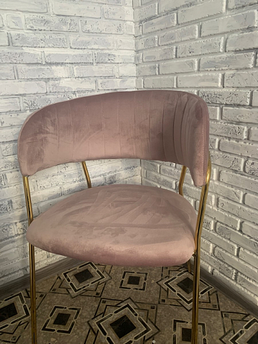 Стул на металлокаркасе Kamelia зеленый / золото фото покупателя 32