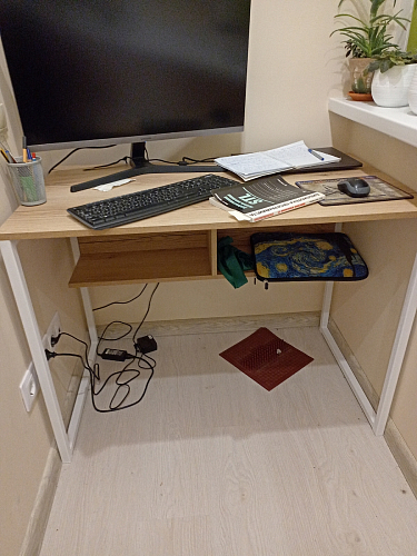 Письменный стол Клер Лофт дуб делано светлый / белый матовый фото покупателя 7