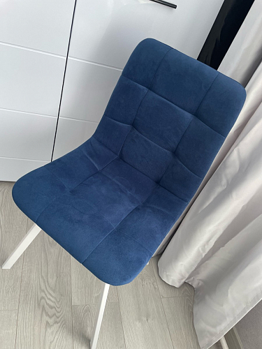 Стул на металлокаркасе Чилли синяя ткань / белый фото покупателя 775