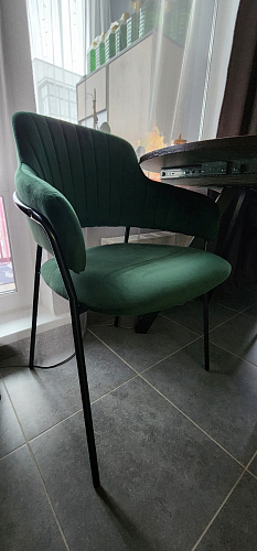 Стул на металлокаркасе Инклес темно-зеленый / черный глянец фото покупателя 31