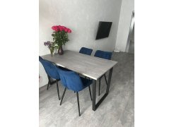 Деревянный стол Лота Лофт 120(160)х75 черный матовый / бетон светлый фото покупателя 887