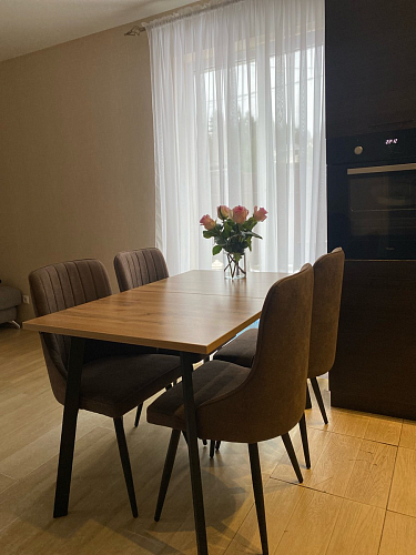 Стол раскладной Колон Лофт 120 32 мм дуб галифакс табако / черный матовый фото покупателя 128