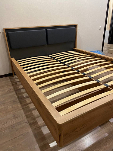 Двуспальная кровать Клауд 160х200 парящая дуб крафт золотой / антрацит фото покупателя 444