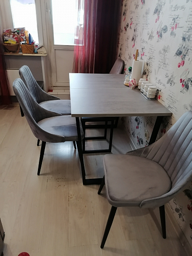 Стол Лота Лофт 120 32 мм бетон / черный матовый фото покупателя 304