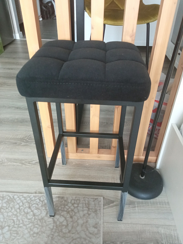 Барный стул Лофт ткань канди грей / черный матовый фото покупателя 199