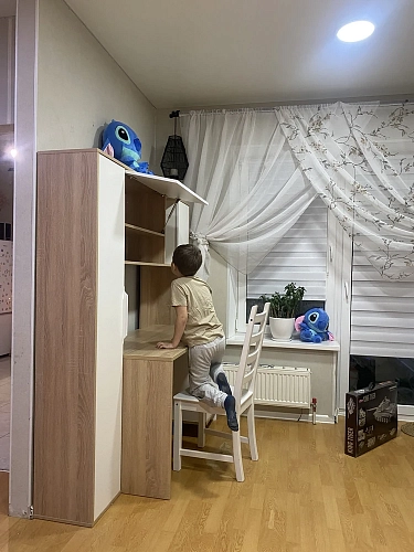 Письменный стол Комфорт 12.95 N дуб сонома / белый PE шагрень фото покупателя 15