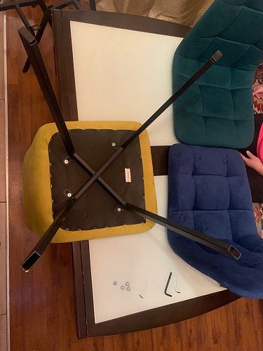 Стул на металлокаркасе Чилли К светло-серый велюр / черный каркас фото покупателя 858