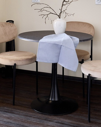 Стол Тулип 80х73 мрамор черный / белый фото покупателя 41