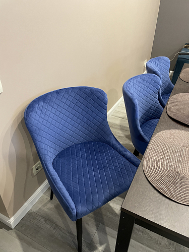 Стул на металлокаркасе Teo light blue / black фото покупателя 3