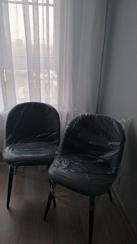 Стул на металлокаркасе Gabi 1 light blue / black / gold фото покупателя 832