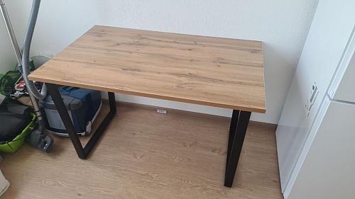 Деревянный стол Лота Лофт 120х75 белый матовый / дуб крафт золотой фото покупателя 142