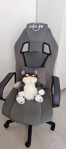 Компьютерное кресло Driver/Драйвер кожзам черный / ткань черный фото покупателя 17