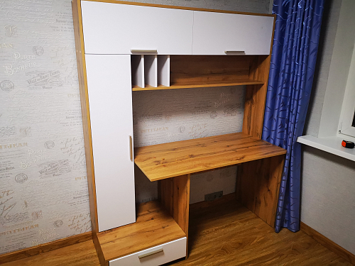 Письменный стол Лайт 03.243 дуб золотой (craft) / белый премиум фото покупателя 290