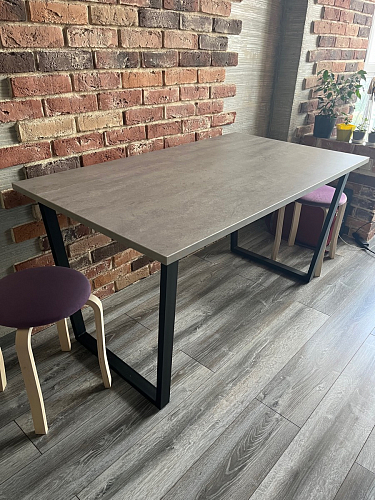 Стол Лота Лофт 140 25 мм черный матовый / бетон фото покупателя 649