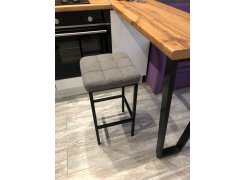 Барный стул Лофт кожзам темно-серый / черный матовый фото покупателя 153