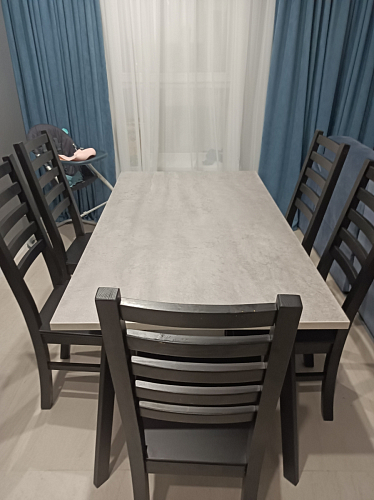 Стол Тринити Лофт 120 32 мм дуб галифакс табако / черный матовый фото покупателя 87