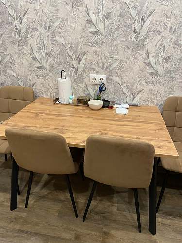 Стол Тринити Лофт 120 32 мм дуб галифакс табако / черный матовый фото покупателя 447