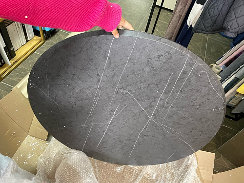 Стол Тулип 90х73 дуб вотан / белый  - Уцененный экземпляр фото покупателя 42