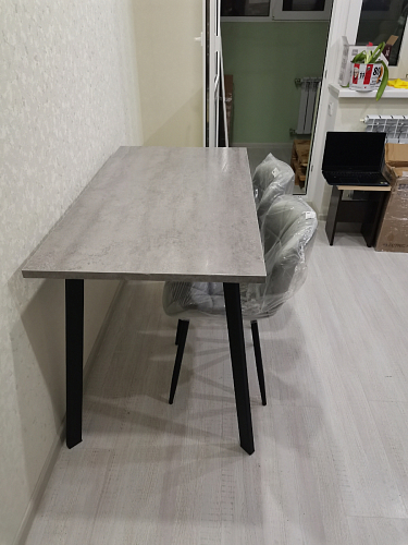 Стол Тринити Лофт 120 32 мм бетон / черный матовый фото покупателя 66