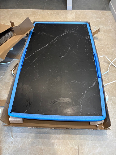 Керамический стол Норман 140(200)х80 серый мрамор larka grey / черный фото покупателя 18