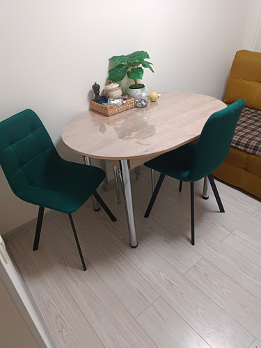 Стул на металлокаркасе Чилли черный / зеленый фото покупателя 1227