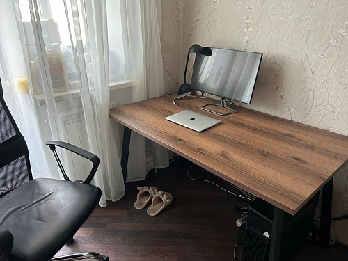 Стол Тринити Лофт 120 32 мм дуб галифакс табако / черный матовый фото покупателя 195